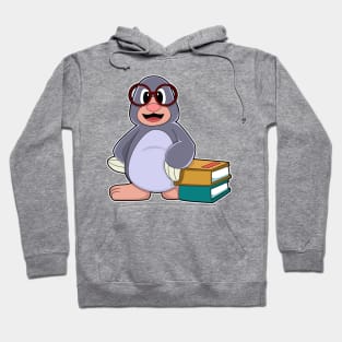 Mole with Glasses & Books Hoodie